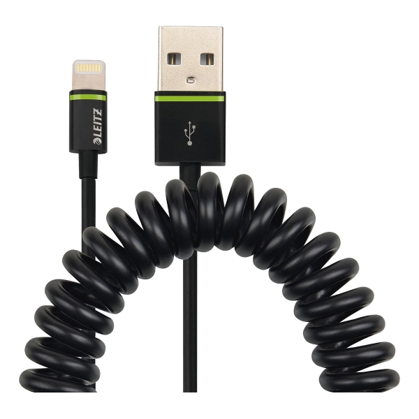 LEITZ COILED LIGHTNING CABLE 1M BLACK