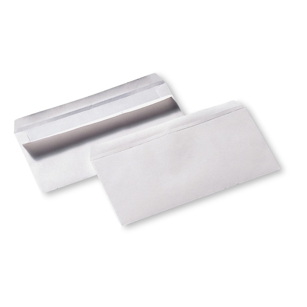 Lyreco White Dl Self Seal Plain Envelopes 90Gsm - Box Of 500