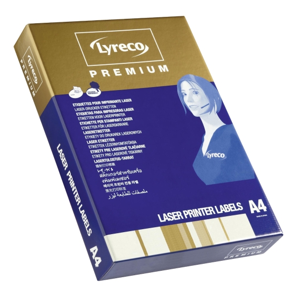 Lyreco Premium fehér etikettek 63,5 x 33,9 mm, 24 etikett/ív, 250 ív/csomag