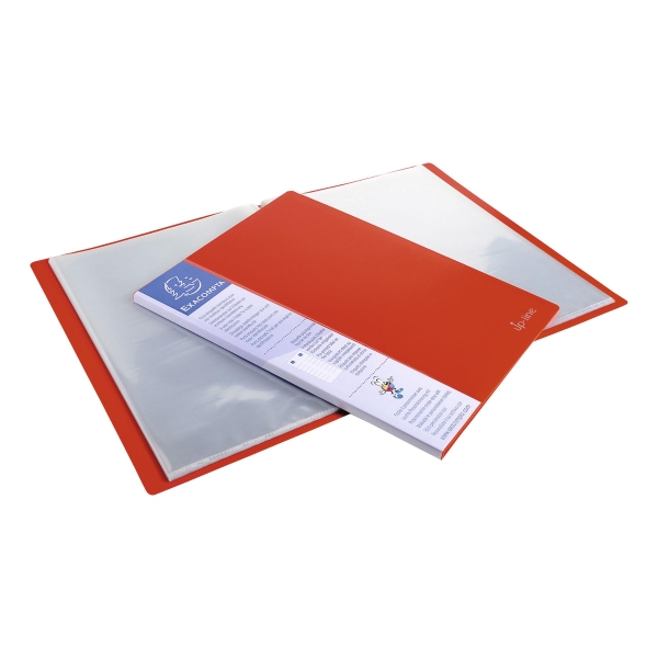 Exacompta Kreacover UpLine Opaque Polypropylene A4 Display Book, 20 Pocket Red
