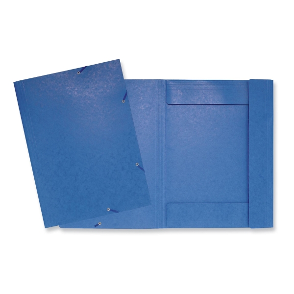 Exacompta 59507E A3 Elasticated Folder, Pressboard 600 g/m2, blue, pack of 5