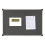 Aluminium Framed Fabric Notice Board 600mm X 900mm - Grey