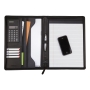 Monolith Executive Leather Look Conference Folder Zipped with Calc.A4 Black