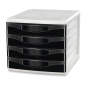 Lyreco module de rangement 4 tiroirs noir