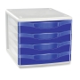 Lyreco 4-drawer unit blue