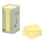 Post-it 654YRT gerecycleerde notes 76x76mm pastel geel - pak van 16