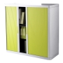PAPERFLOW EASYOFFICE TAMBOUR CUPBOARD 1,000MM WHITE AND GREEN