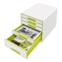 LEITZ WOW FILING 5 DRAWERS UNIT GREEN