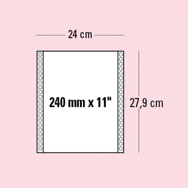 CONF. 2000 MODULI CONTINUI 240MM x 11'' 1 COPIA BIANCO 60 G/MQ BANDE STACCABILI