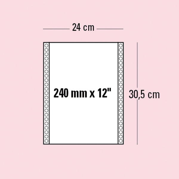 CONF. 2000 MODULI CONTINUI 240MM x 12'' 60 G/MQ 1 COPIA BIANCO BANDE STACCABILI