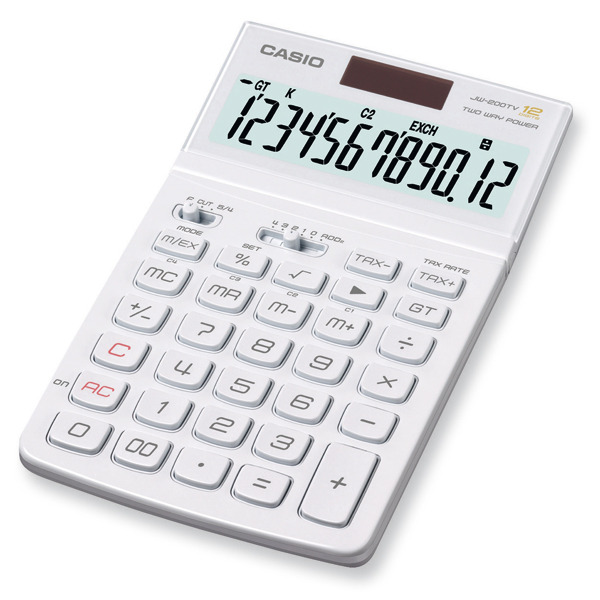 CASIO JW-200TV DESKTOP CALC 12DIGIT