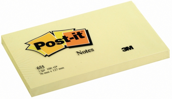 Post-it 655YEL notes 76x127mm geel