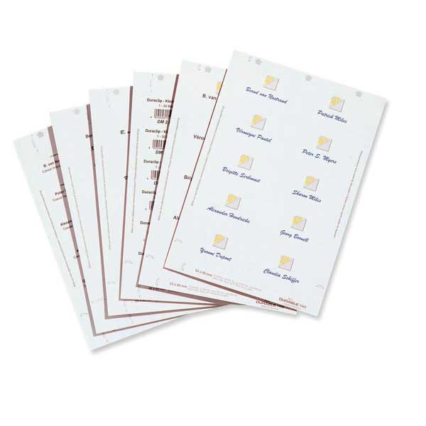 Durable 1452 cartes à insérer pour badge 60x40mm - 18 par flle - boite de 360