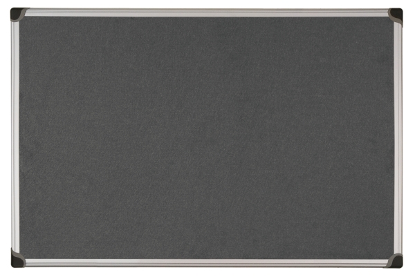 Aluminium Framed Fabric Notice Board 600mm X 900mm - Grey