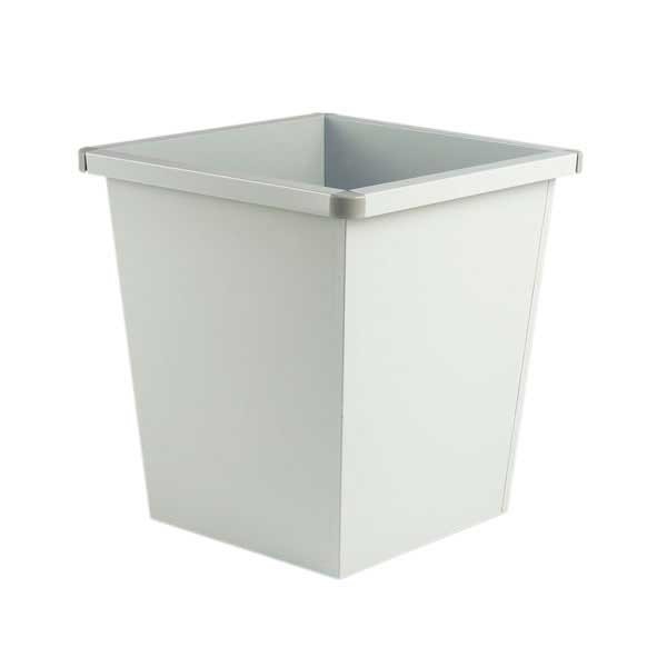 Waste bin metal squared 27 litres grey