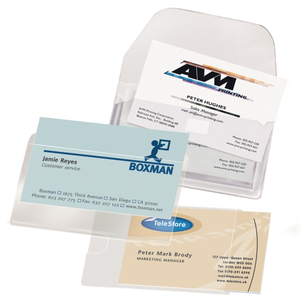 3L auto-adhesive pockets card holders 60x95mm - pack of 10