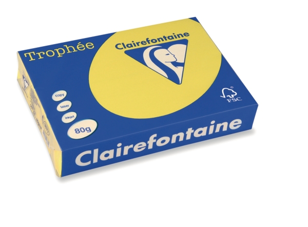 Clairefontaine Trophée 1877 coloured paper A4 80g sunny yellow-pack 500 sheets