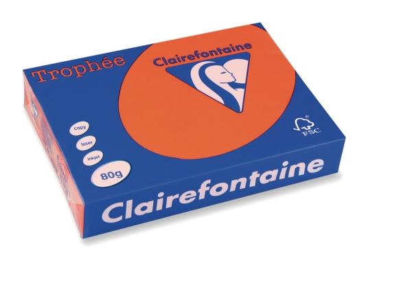 Clairefontaine Trophée 1873 coloured paper A4 80g cardinal red - pack of 500