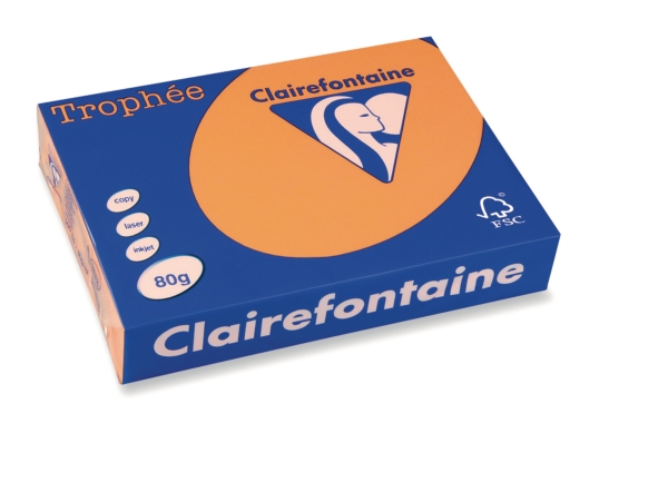 Clairefontaine Trophée 1878 gekleurd papier A4 80g oranje - pak van 500 vel