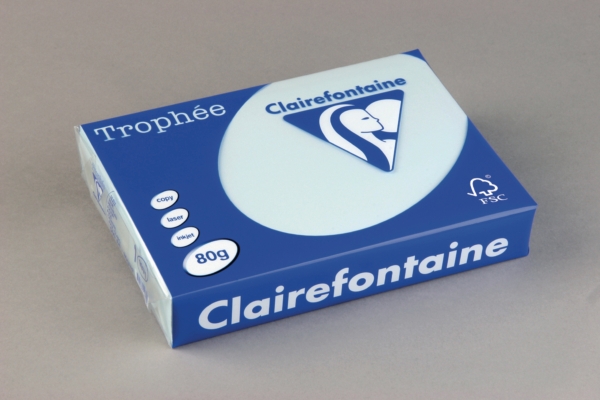 Clairefontaine Trophée 1971 gekleurd papier A4 80g blauw - pak van 500 vel