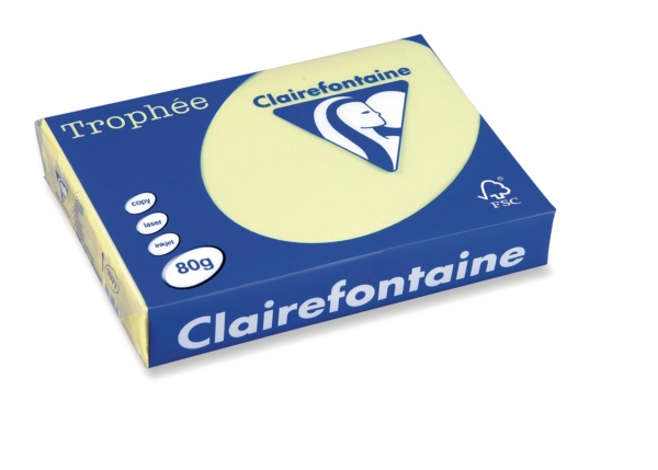 Clairefontaine Trophée 1977 gekleurd papier A4 80g kanariegeel - pak van 500