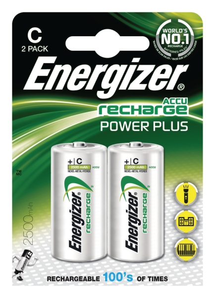 Energizer RC14/C batterijen oplaadbaar 2500mAh - pak van 2