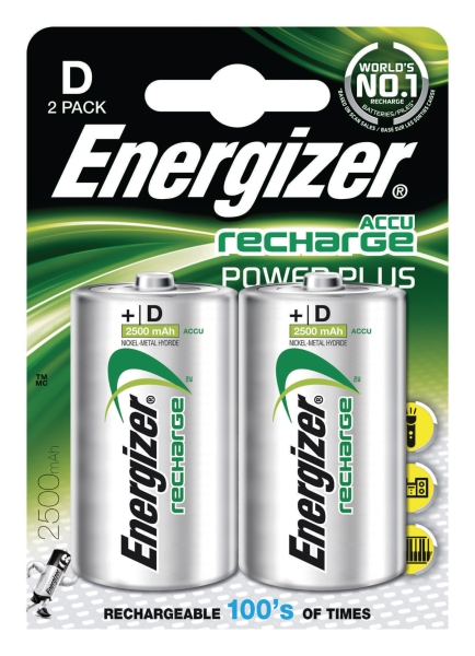Energizer RC20/D piles rechargeables 2500mAh - paquet de 2