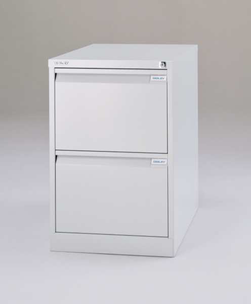 Bisley Premium filing cabinet for suspension files 2 drawers H71 cm grey