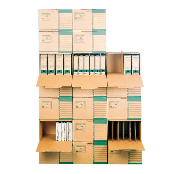 Loeff's standard archive boxes corrugated cardboard 42,5x27,5x37cm - pack 15