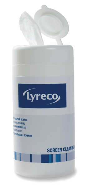 Lyreco doekjes vochtig voor reiniging van schermen - pak van 100