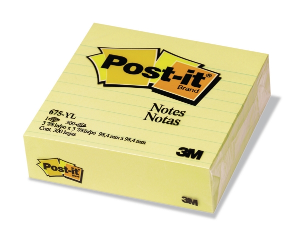 Post-it 675YEL notes 100x100 gelijnd 300 vellen geel