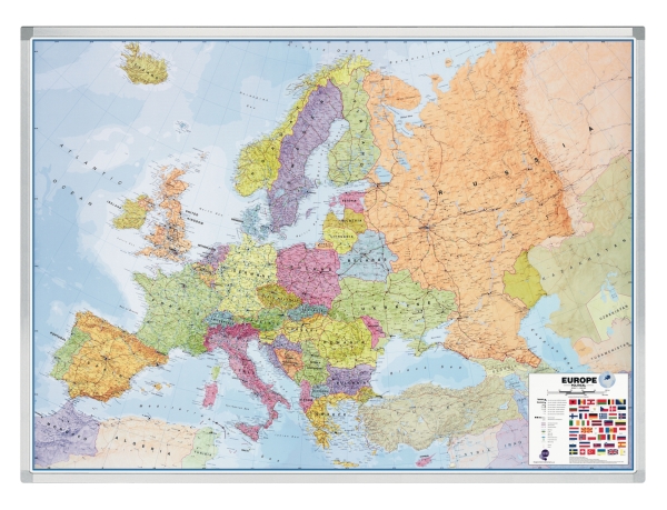 Legamaster magnetic political/road map Europe 141x102 cm