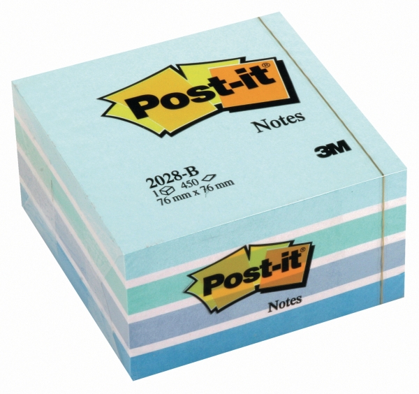 Post-it Notes kubus 76x76mm 450 vellen pastelblauw