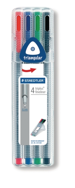 Staedtler Triplus 334 fijnschrijver 0,3 mm - 4 kleuren assorti