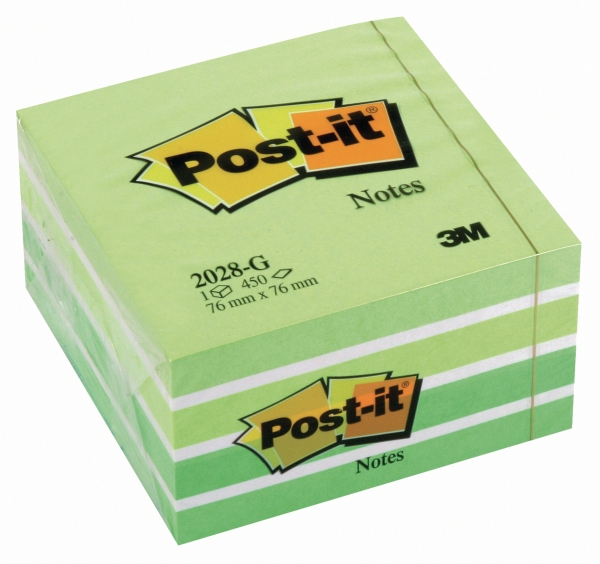 Post-it Notes cube 76x76 mm 450 pages light green