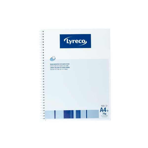 Lyreco Collegedictaat spiraalschrift A4+ gelijnd 80 vellen 23 perforaties