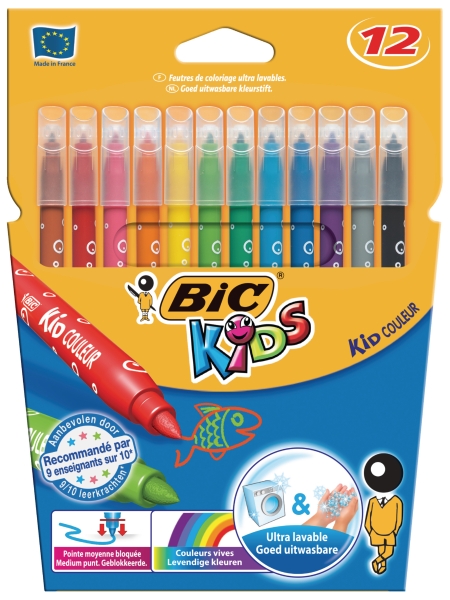 Bic Kids couleur feutres de couleur assorti - boîte de 12