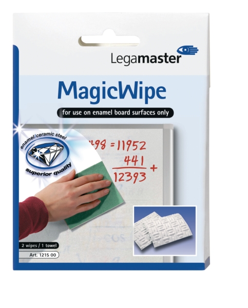 Legamaster 1215-00 MagicWipe tissu de nettoyage pour tableau blanc - paquet de 2