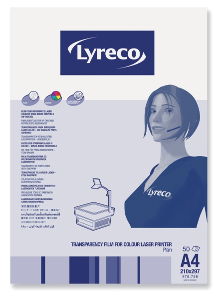 Lyreco transparancy film/slides for write-on - box of 100