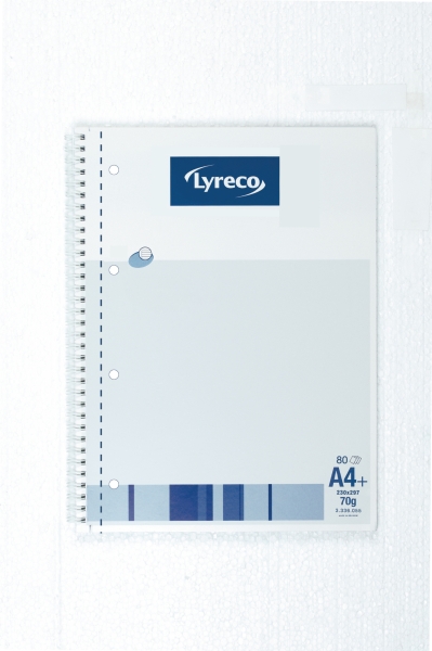 Lyreco cahier spiralé A4+ ligné 80 feuilles