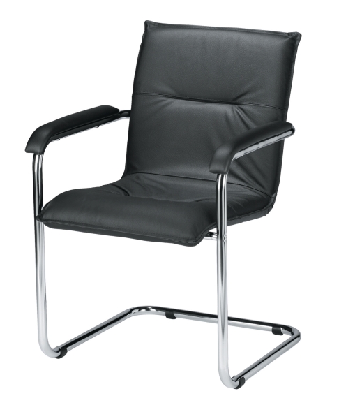 Prosedia V409 visitor chair in leather black