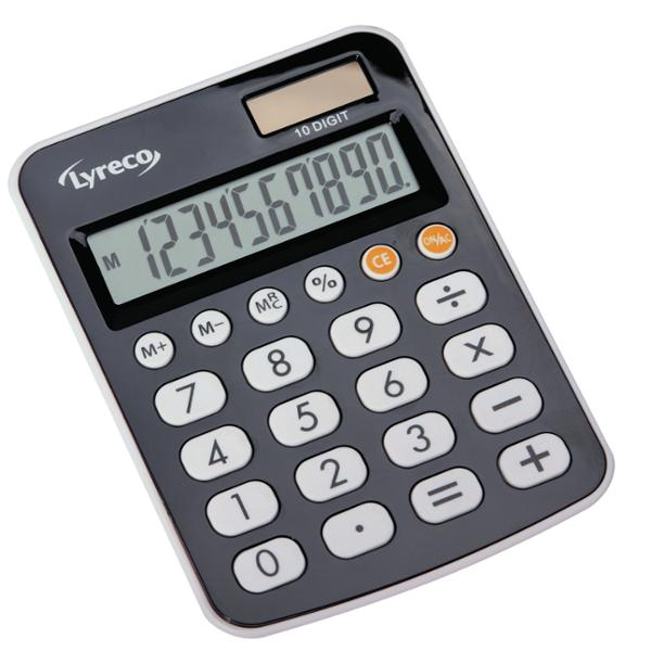 Lyreco Office Desk calculatrice de bureau compacte grise - 10 chiffres