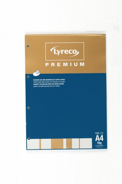 Lyreco Premium notepad A4 squared 5x5 mm glued 100 pages