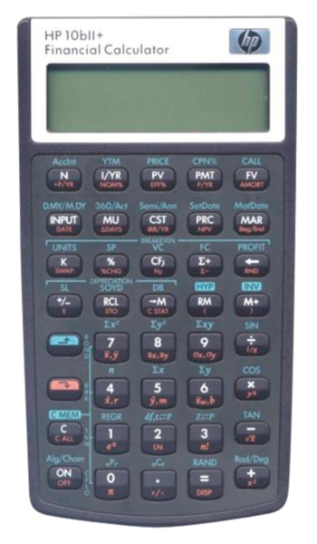 HP 10BII+ financial calculator - 12 numbers