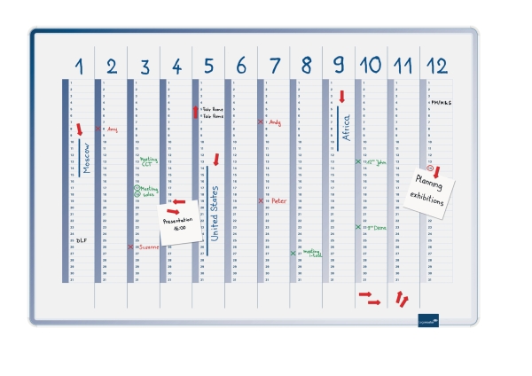 Legamaster 489000 Accents Linear planbord jaarplanner 12 kolommen 60x90cm