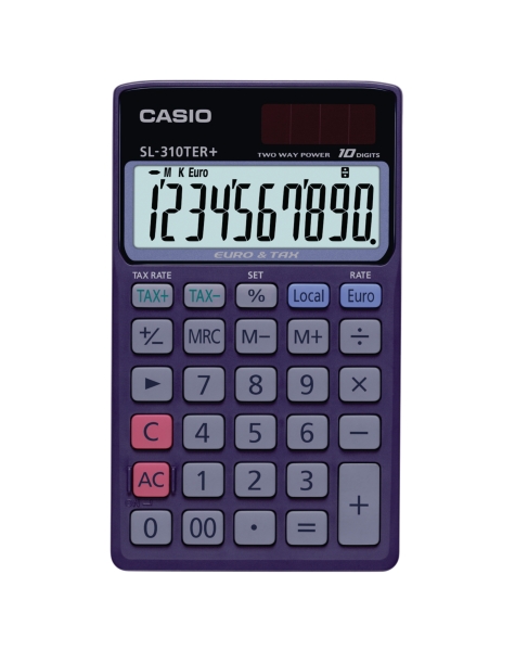 CASIO SL-310TER calculatrice de poche bleue - 10 chiffres