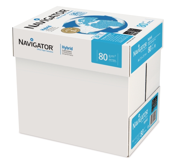 Navigator Hybrid gerecycleerd papier A4 80g - 1 doos = 5 pakken van 500 vellen