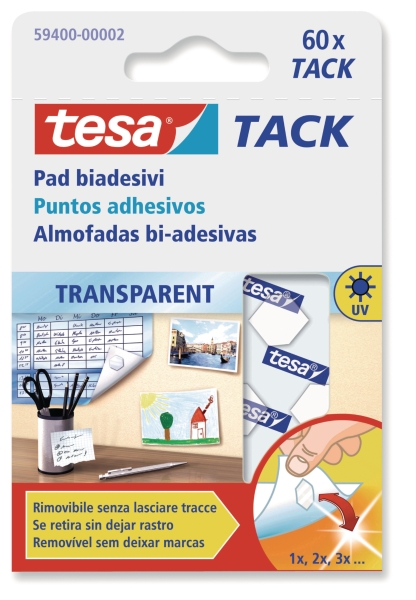 Tesa dubbelzijdige kleefpads transparant - pak van 60