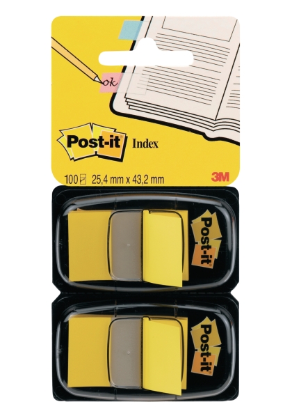 Post-it Index 25x44mm geel - pakket van 2