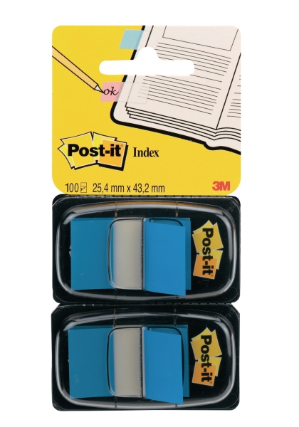 Post-it Index 25x44mm bleu - paquet de 2